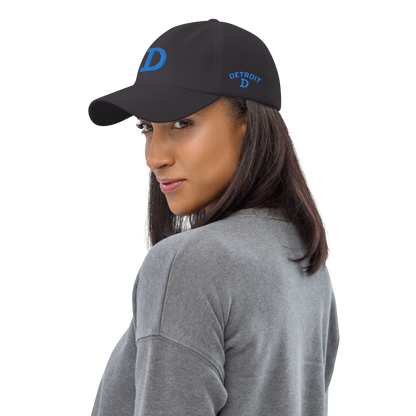 Detroit 'Old French D' Dad Hat (w/ Side Design) | Azure Embroidery