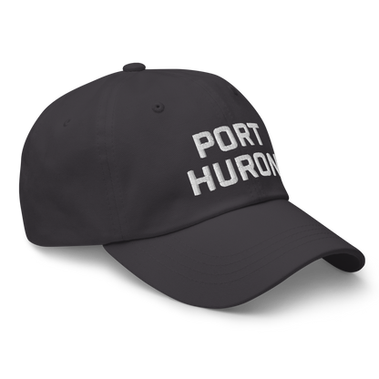 'Port Huron' Dad Hat | White/Black Embroidey