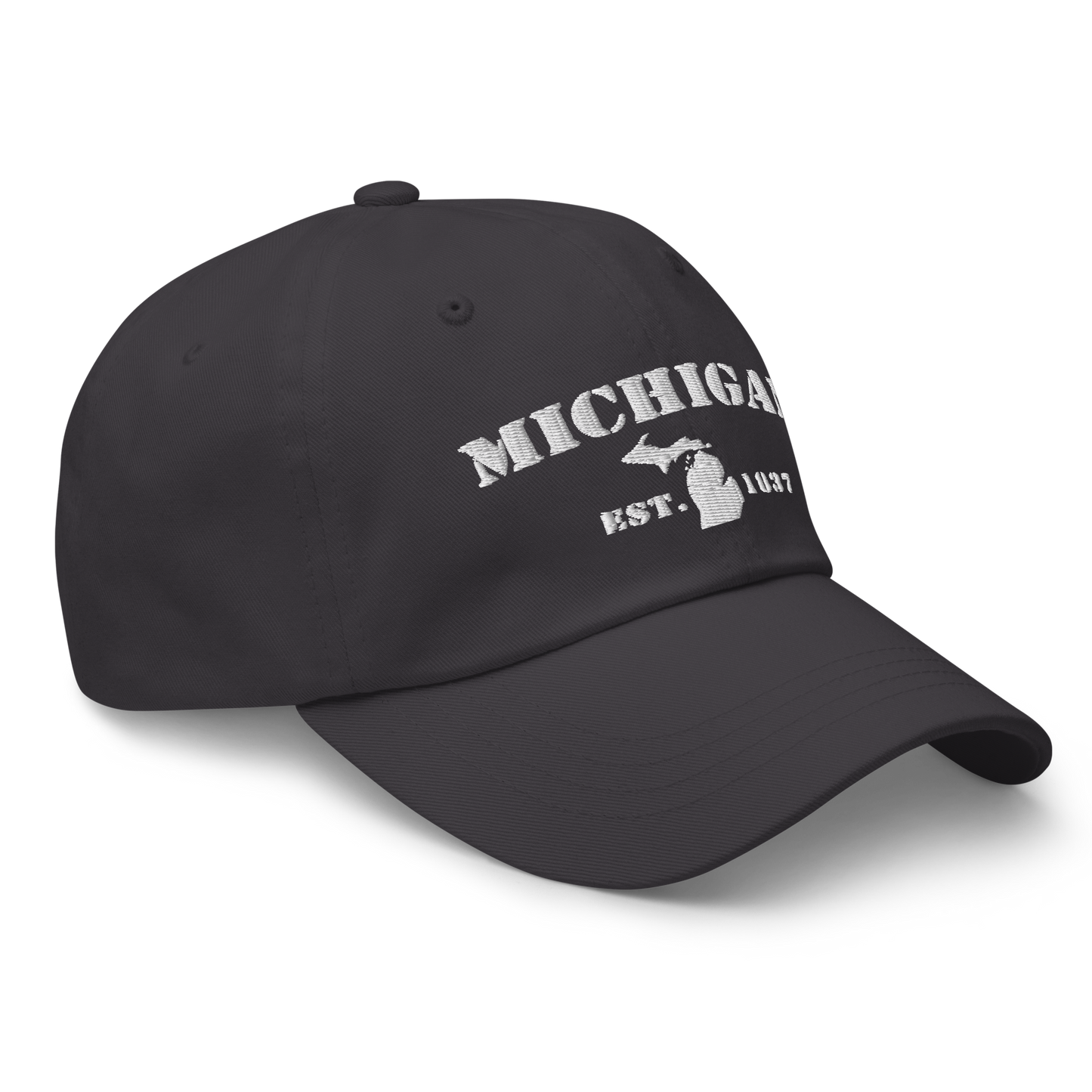 'Michigan EST 1837' Dad Hat (Army Font)