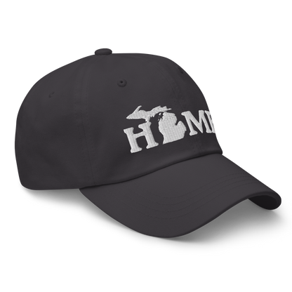 Michigan 'Home' Dad Hat (Woodcut Font)