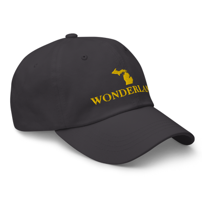 Michigan 'Wonderland' Dad Hat (Didone Font) | Gold Embroidery