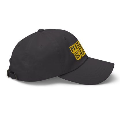 Michigan 'Mitten State' Dad Hat (Arcade Font) | Gold Embroidery