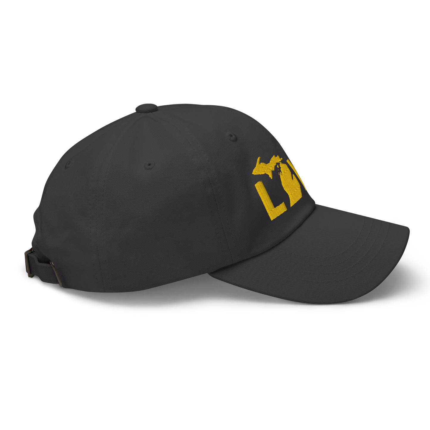 Michigan 'Love' Dad Hat (Geometric Sans Font) | Gold Embroidery