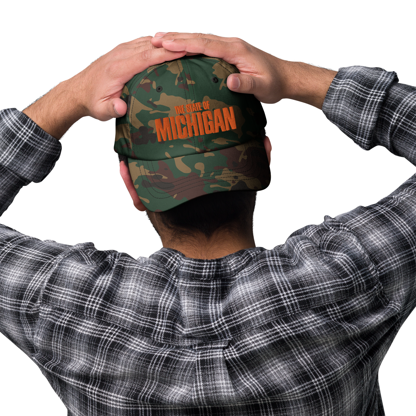 'The State of Michigan' Camouflage Cap (Flying Superhero Parody)