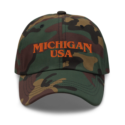 'Michigan USA' Camouflage Cap (1980s Teen Drama Parody)