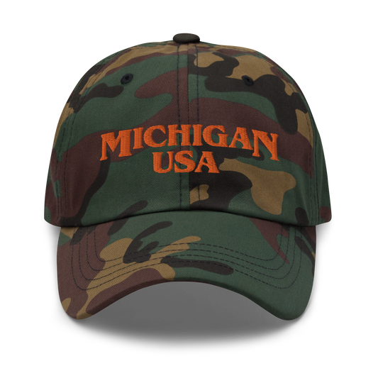 'Michigan USA' Camouflage Cap (1980s Teen Drama Parody)