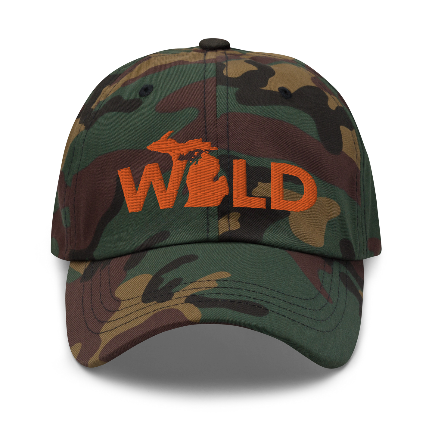 Michigan 'Wild' Camouflage Cap (Geometric Sans Font)