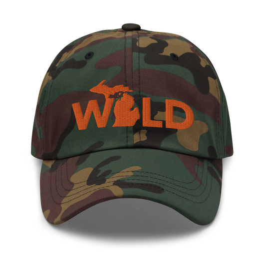 Michigan 'Wild' Camouflage Cap (Geometric Sans Font)