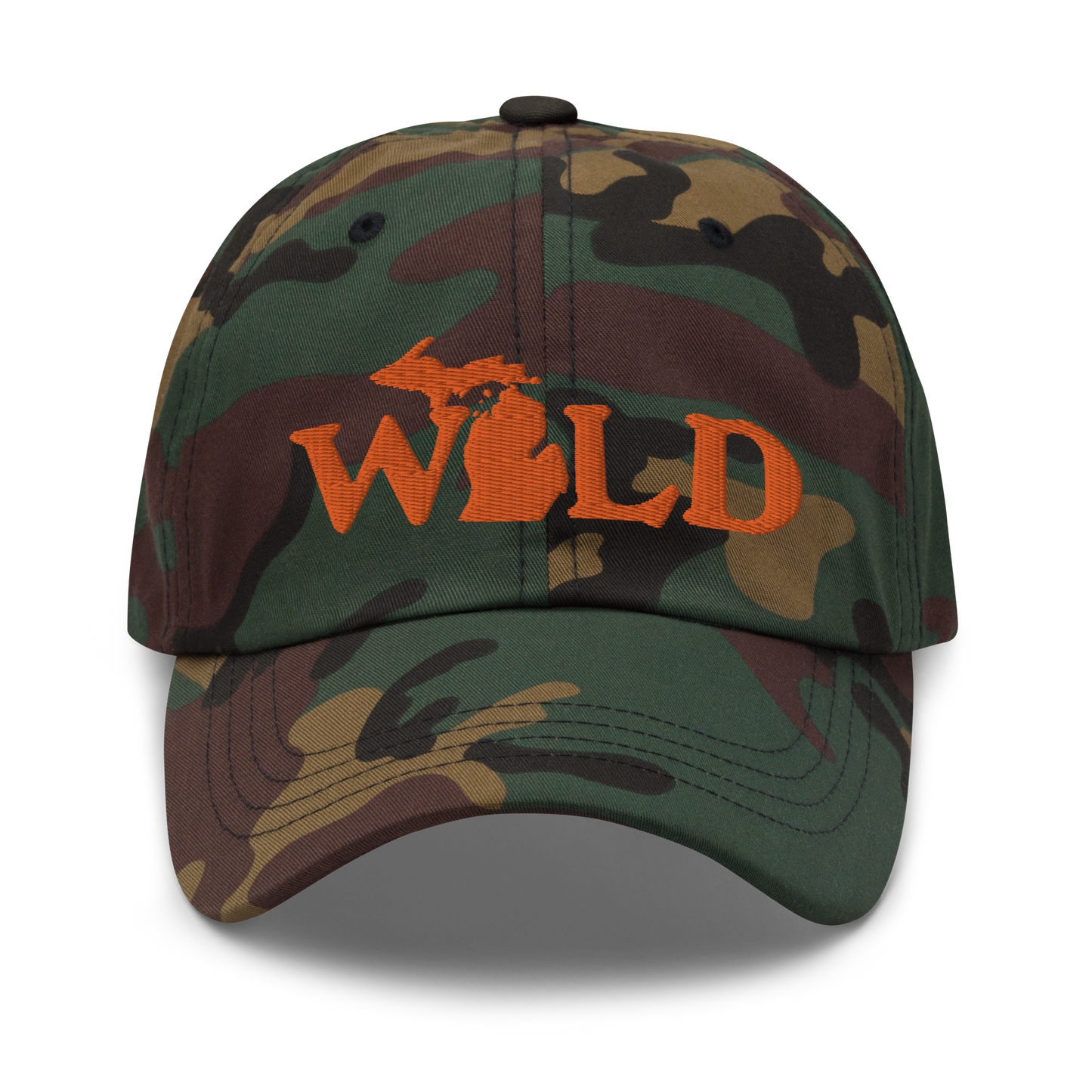 Michigan 'Wild' Camouflage Cap (Woodcut Font)