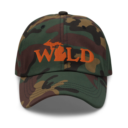 Michigan 'Wild' Camouflage Cap (Woodcut Font)