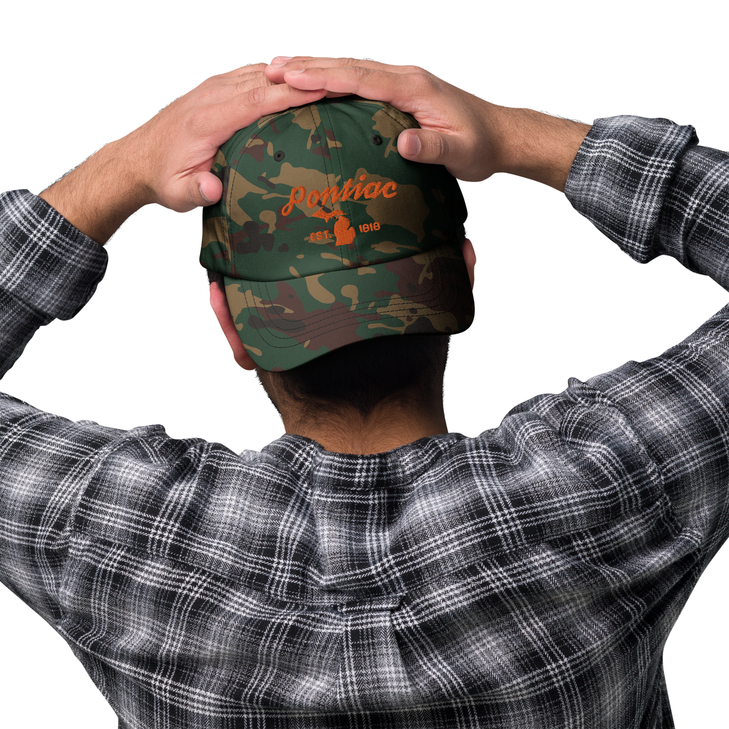 'Pontiac EST. 1818' Camouflage Cap (Script Font)