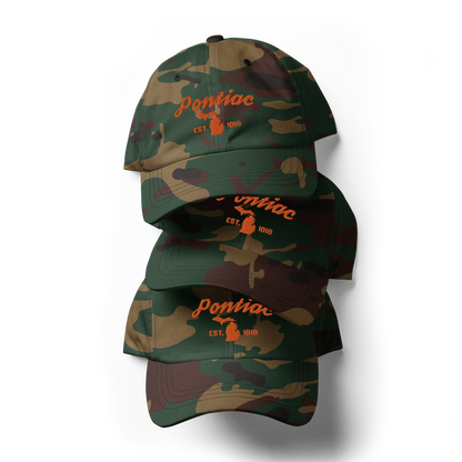 'Pontiac EST. 1818' Camouflage Cap (Script Font)