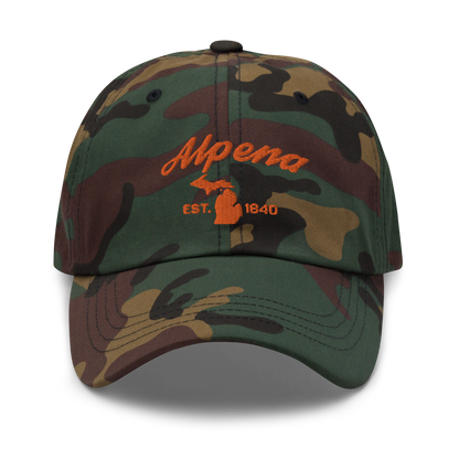 'Alpena EST. 1840' Camouflage Cap (Script Font)