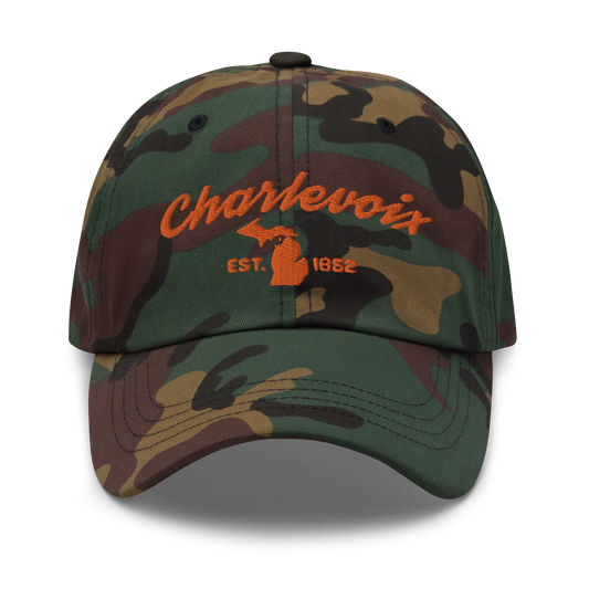 'Charlevoix EST. 1852' Camouflage Cap (Script Font)