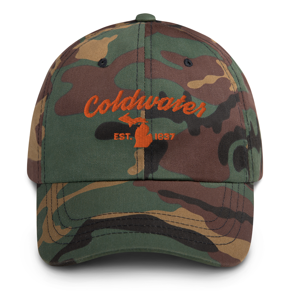 'Coldwater EST. 1837' Camouflage Cap (Script Font)