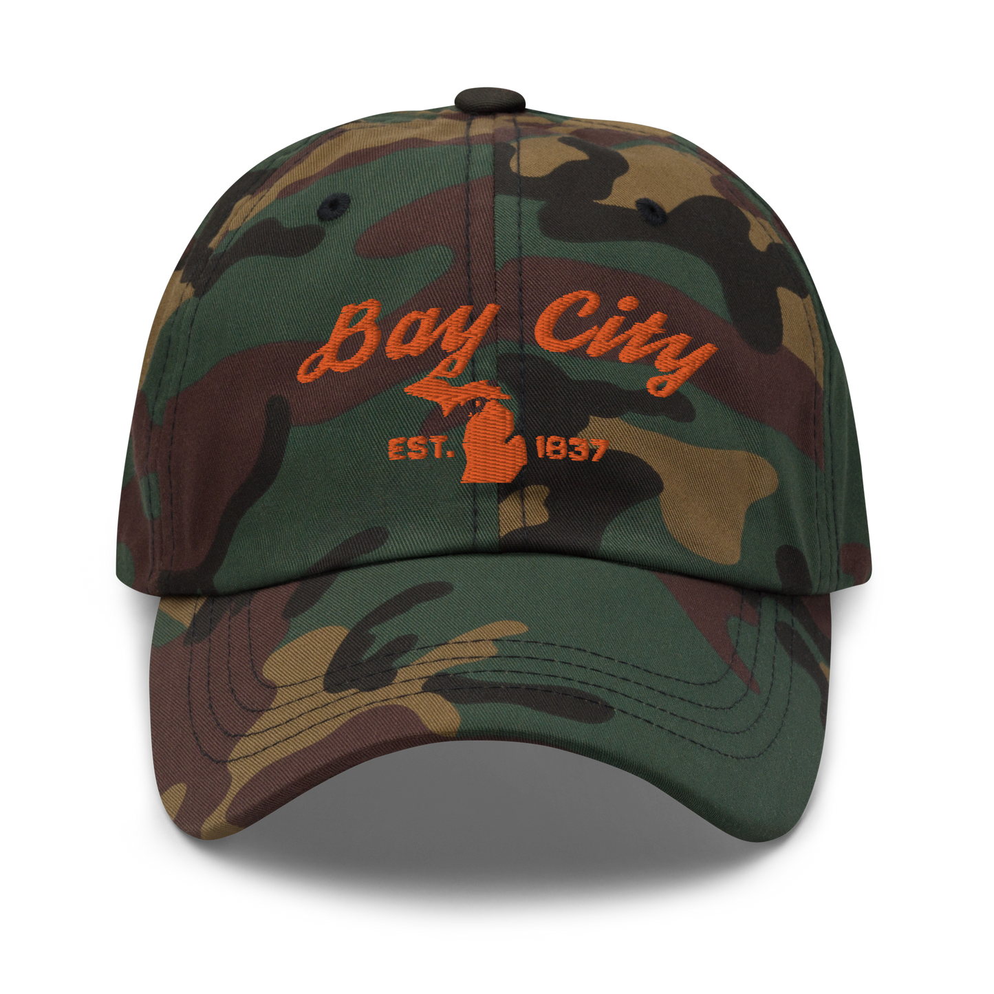 'Bay City EST. 1837' Camouflage Cap (Script Font)