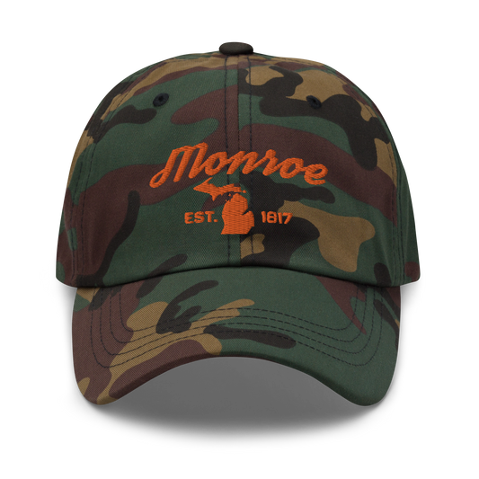 'Monroe EST. 1817' Camouflage Cap (Script Font)