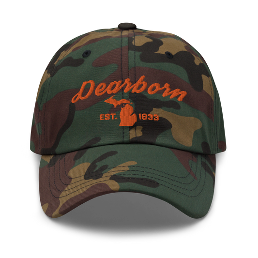 'Dearborn EST. 1833' Camouflage Cap (Script Font)