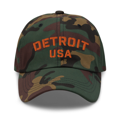 'Detroit USA' Camouflage Cap (Military Stencil Font)