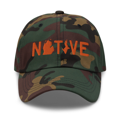 Michigan 'Native' Camouflage Cap (Licence Plate Font)