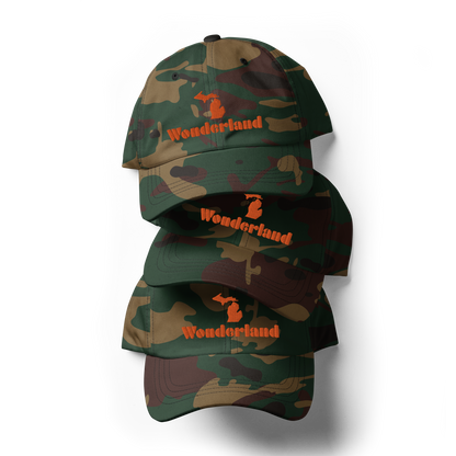 Michigan 'Wonderland' Camouflage Cap (Art Deco Font)