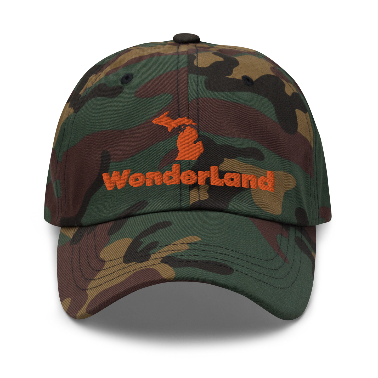 Michigan 'Wonderland' Camouflage Cap (Geometric Sans Font)