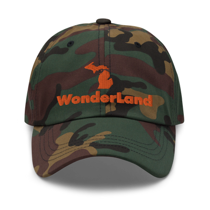 Michigan 'Wonderland' Camouflage Cap (Geometric Sans Font)