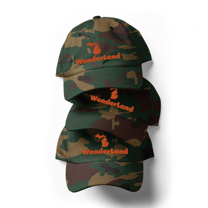 Michigan 'Wonderland' Camouflage Cap (Geometric Sans Font)