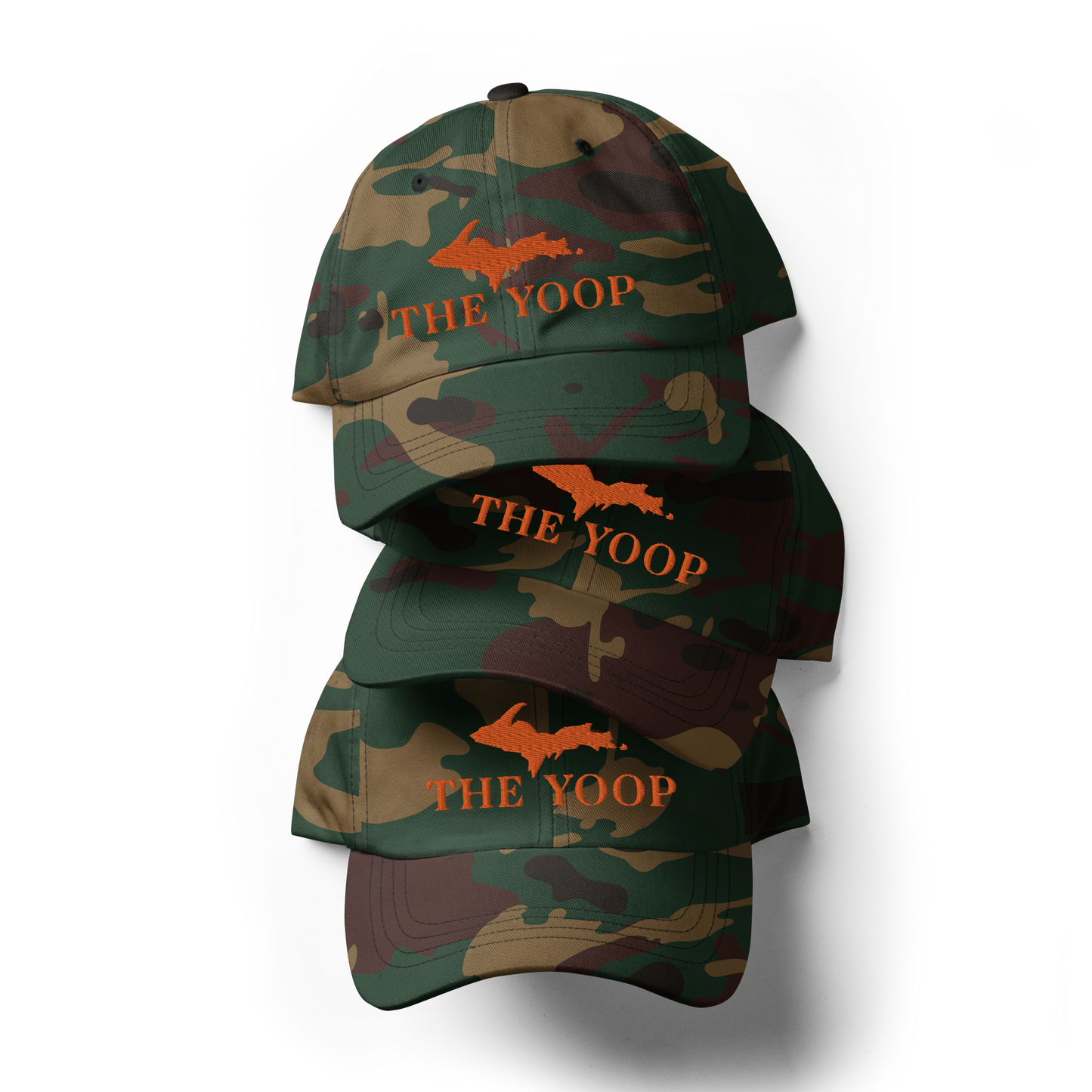 Michigan 'The Yoop' Camouflage Cap (Didone Font w/ UP Outline)