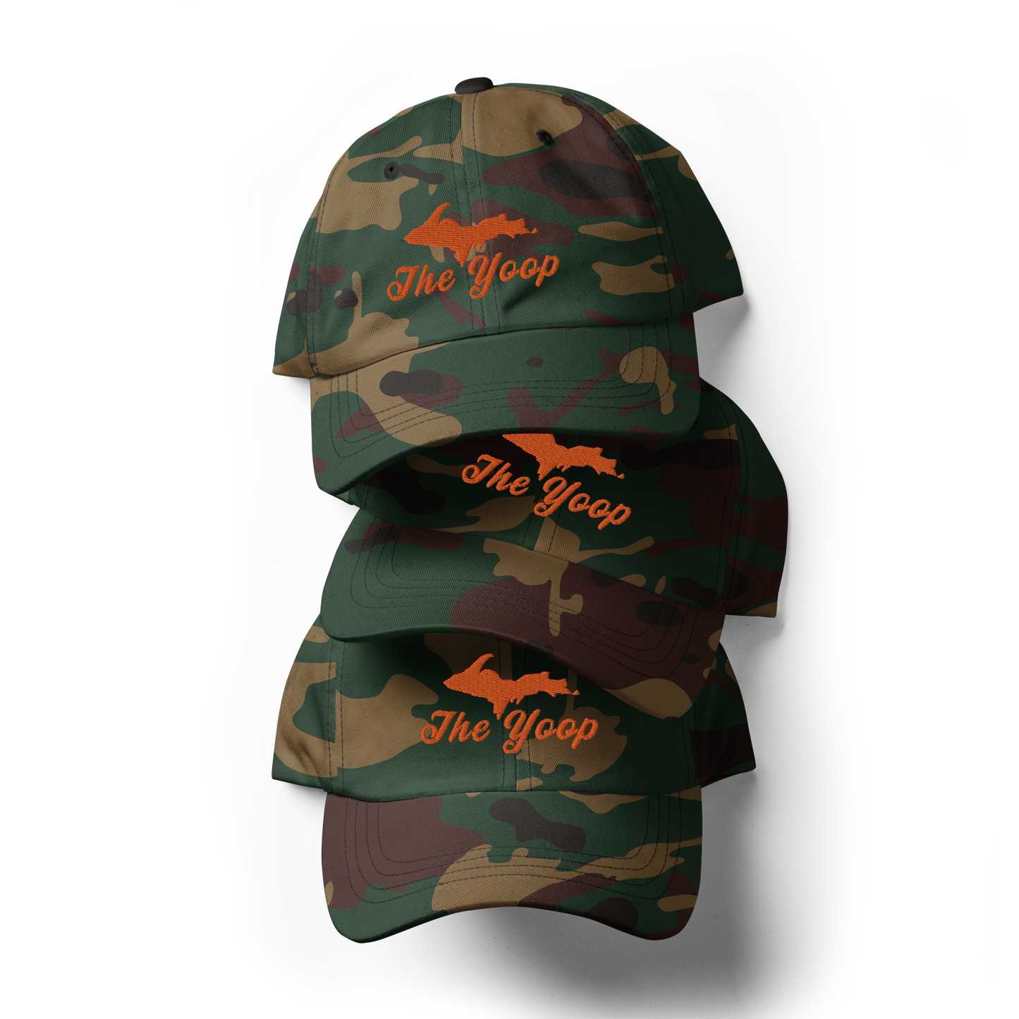 Michigan 'The Yoop' Camouflage Cap (Script Font w/ UP Outline)