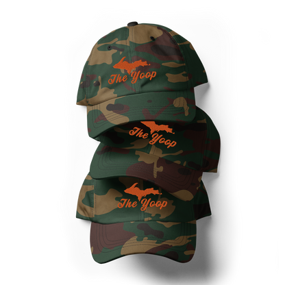 Michigan 'The Yoop' Camouflage Cap (Script Font w/ UP Outline)