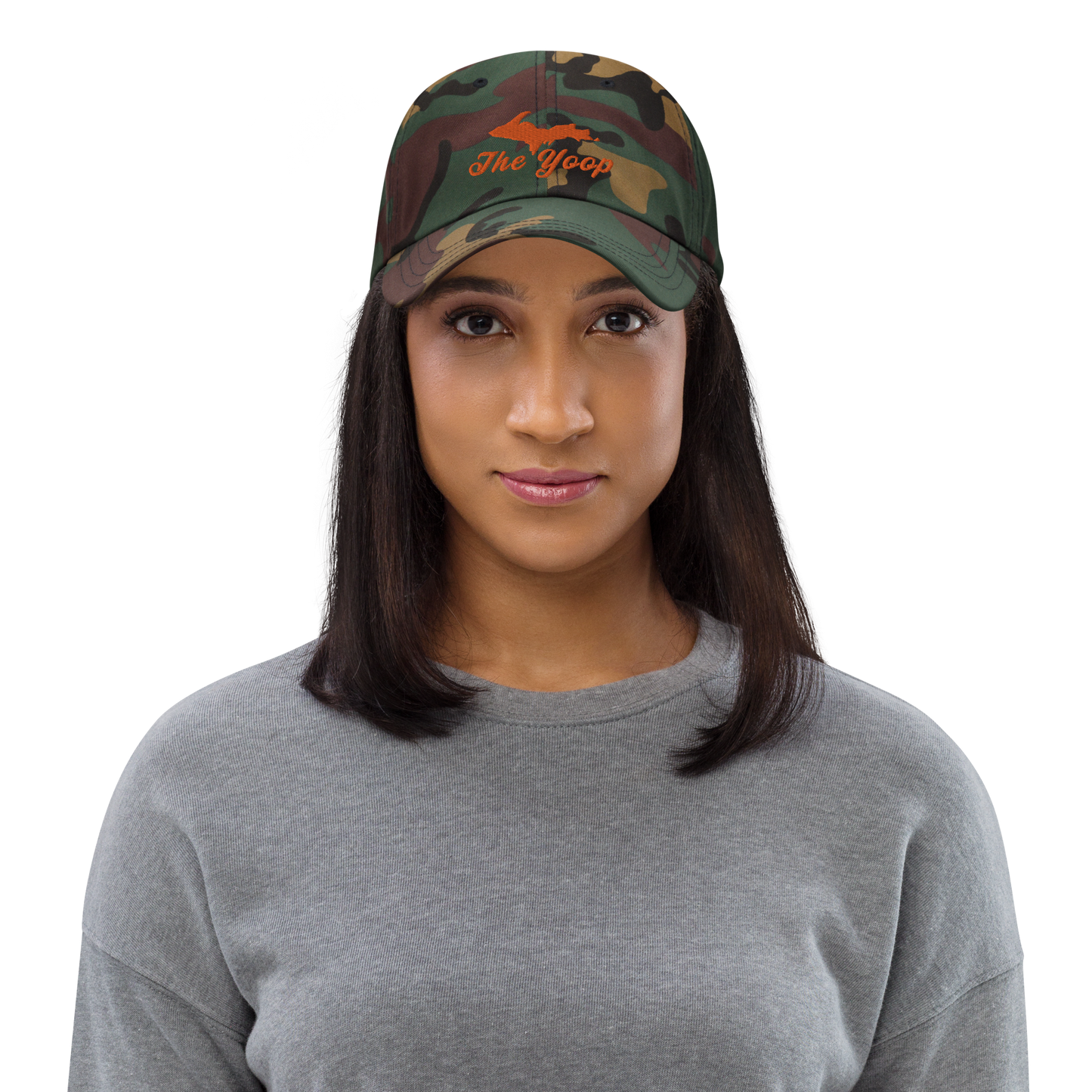 Michigan 'The Yoop' Camouflage Cap (Script Font w/ UP Outline)