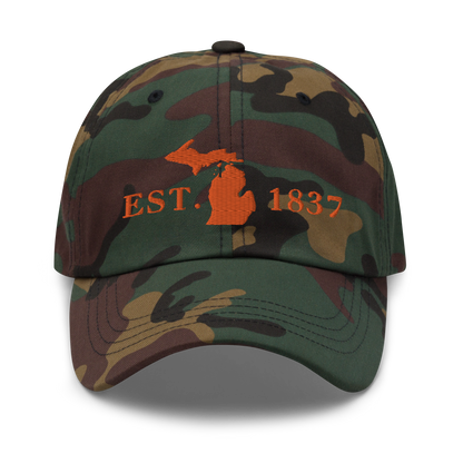 Michigan 'EST 1837' Camouflage Cap (Didone Font)