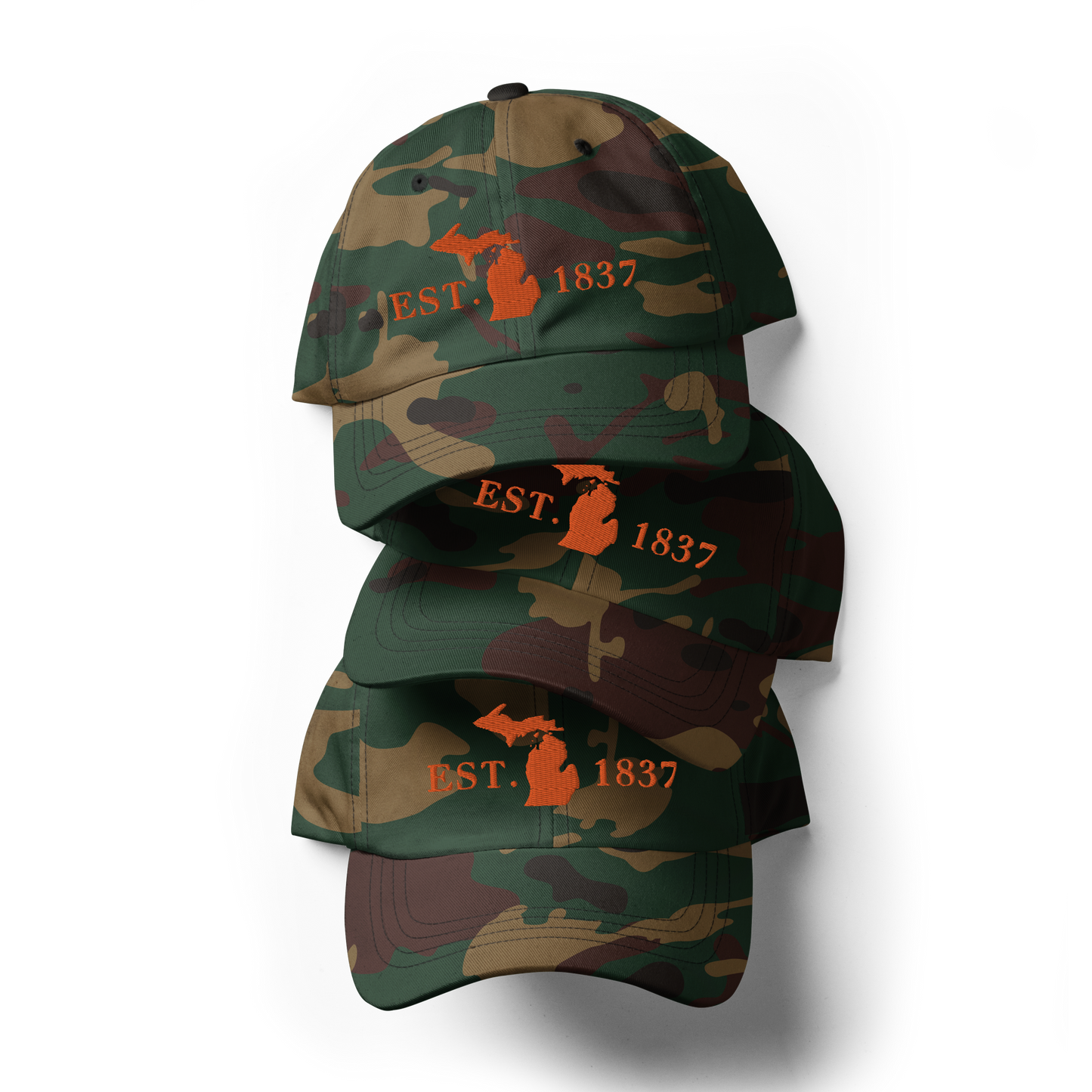 Michigan 'EST 1837' Camouflage Cap (Didone Font)