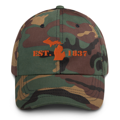 Michigan 'EST 1837' Camouflage Cap (Army Font)