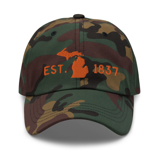 Michigan 'EST 1837' Camouflage Cap (Licence Plate Font)