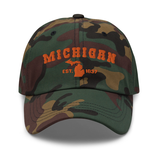 'Michigan EST. 1837' Camouflage Cap  (Western Font)