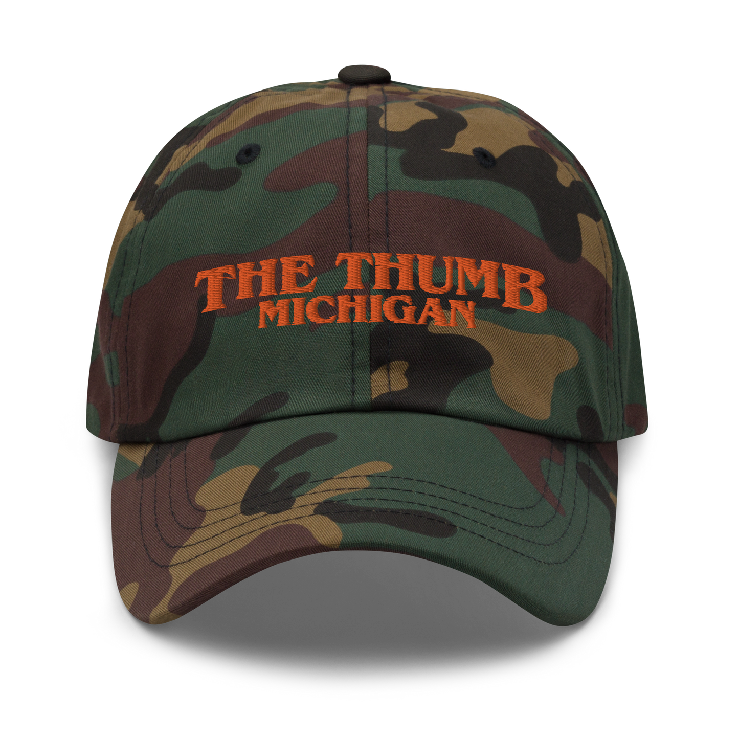 'The Thumb Michigan' Camouflage Cap (1980s Teen Drama Parody)