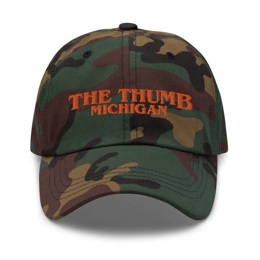 'The Thumb Michigan' Camouflage Cap (1980s Teen Drama Parody)