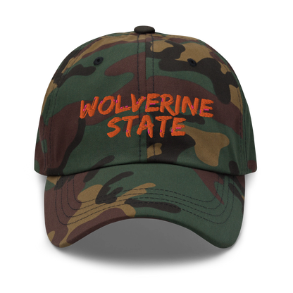 Michigan 'Wolverine State' Camouflage Cap (Brush Font)