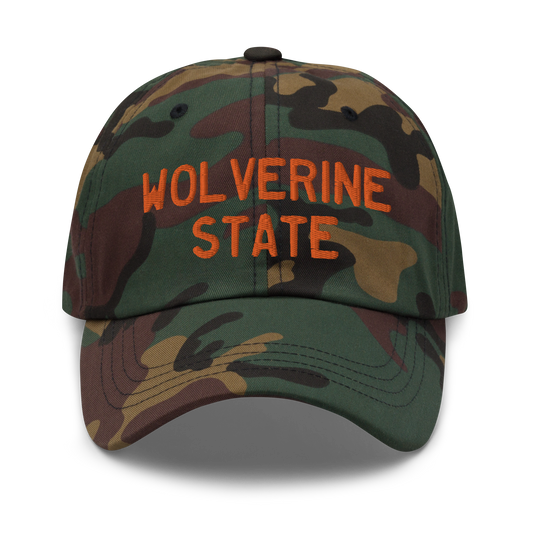 Michigan 'Wolverine State' Camouflage Cap (Licence Plate Font)