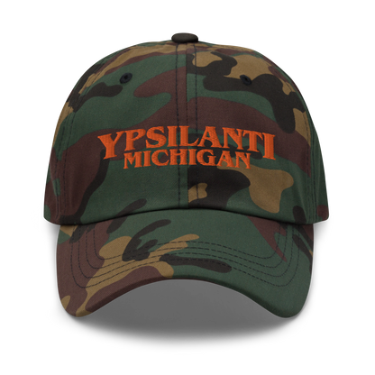 'Ypsilanti Michigan' Camouflage Cap (1980s Drama Parody)