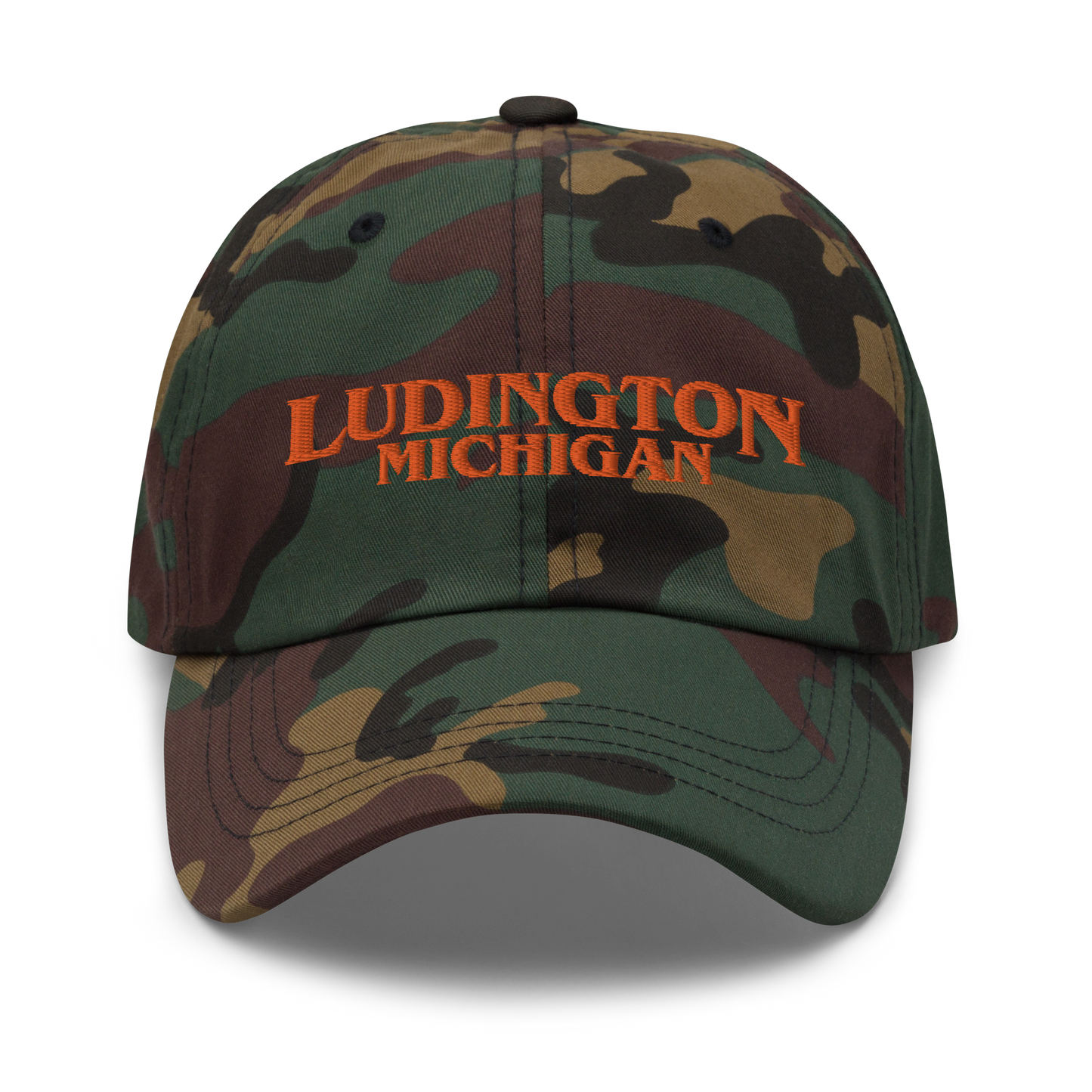 'Ludington Michigan' Camouflage Cap (1980s Drama Parody)