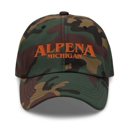 'Alpena Michigan' Camouflage Cap (1980s Drama Parody)