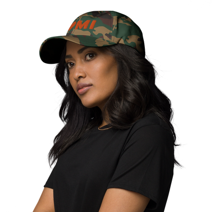 Michigan 'I 🧡 MI' Camouflage Cap (Rounded Swiss Font)