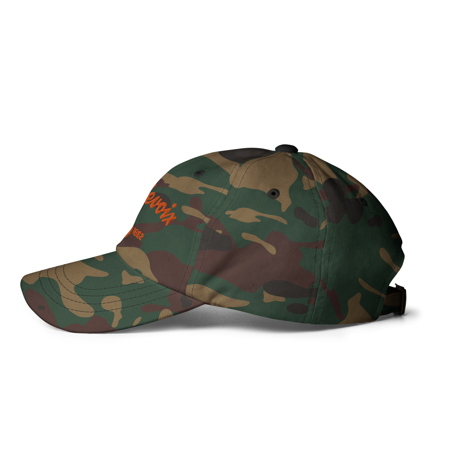 'Charlevoix EST. 1852' Camouflage Cap (Script Font)