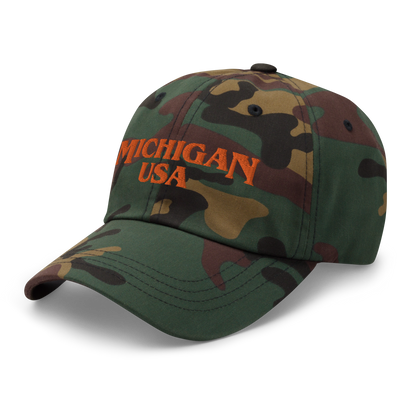 'Michigan USA' Camouflage Cap (1980s Teen Drama Parody)