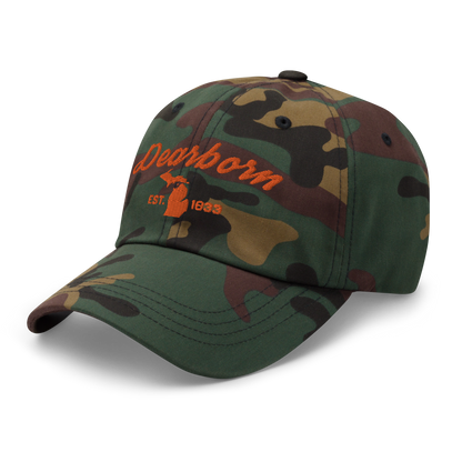 'Dearborn EST. 1833' Camouflage Cap (Script Font)