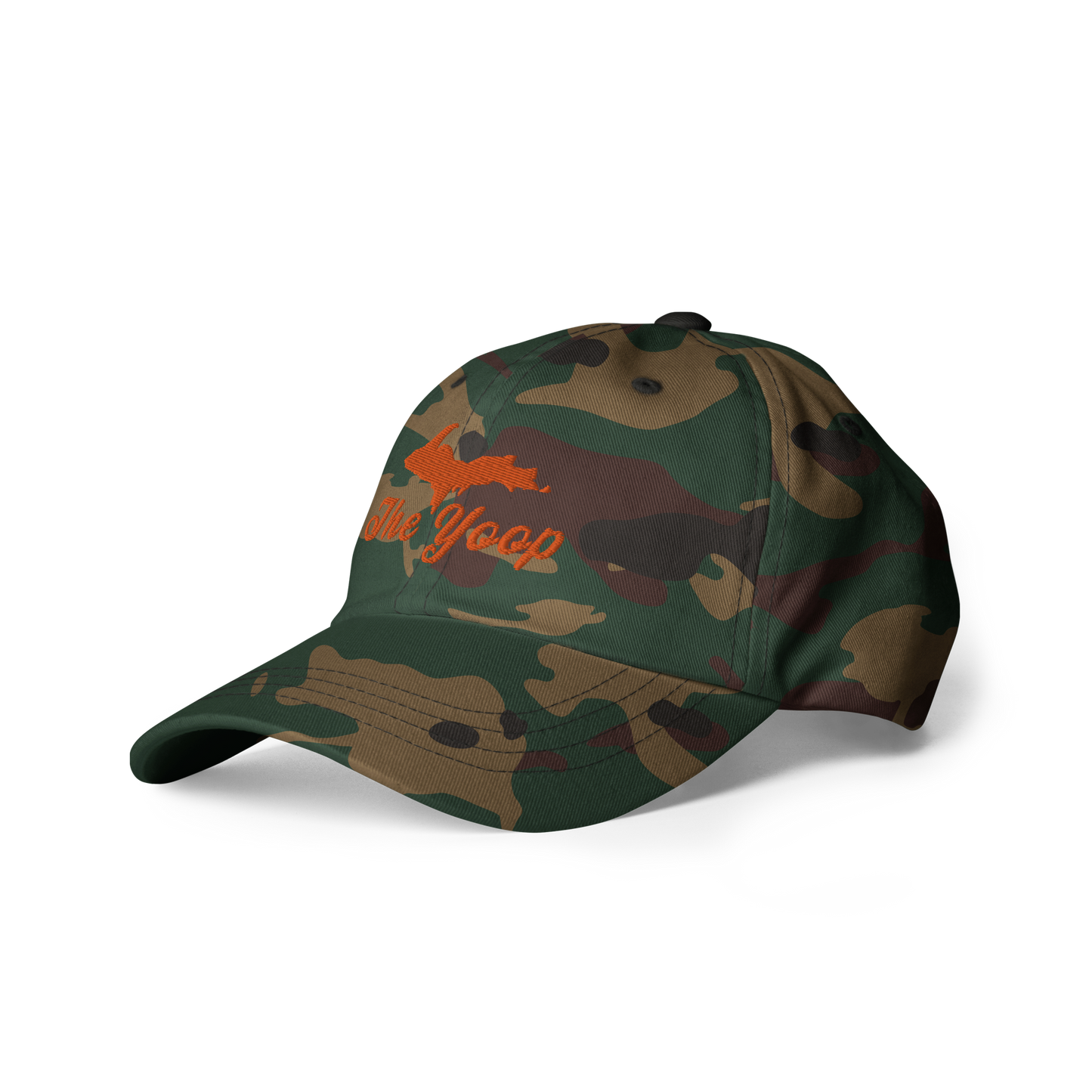 Michigan 'The Yoop' Camouflage Cap (Script Font w/ UP Outline)