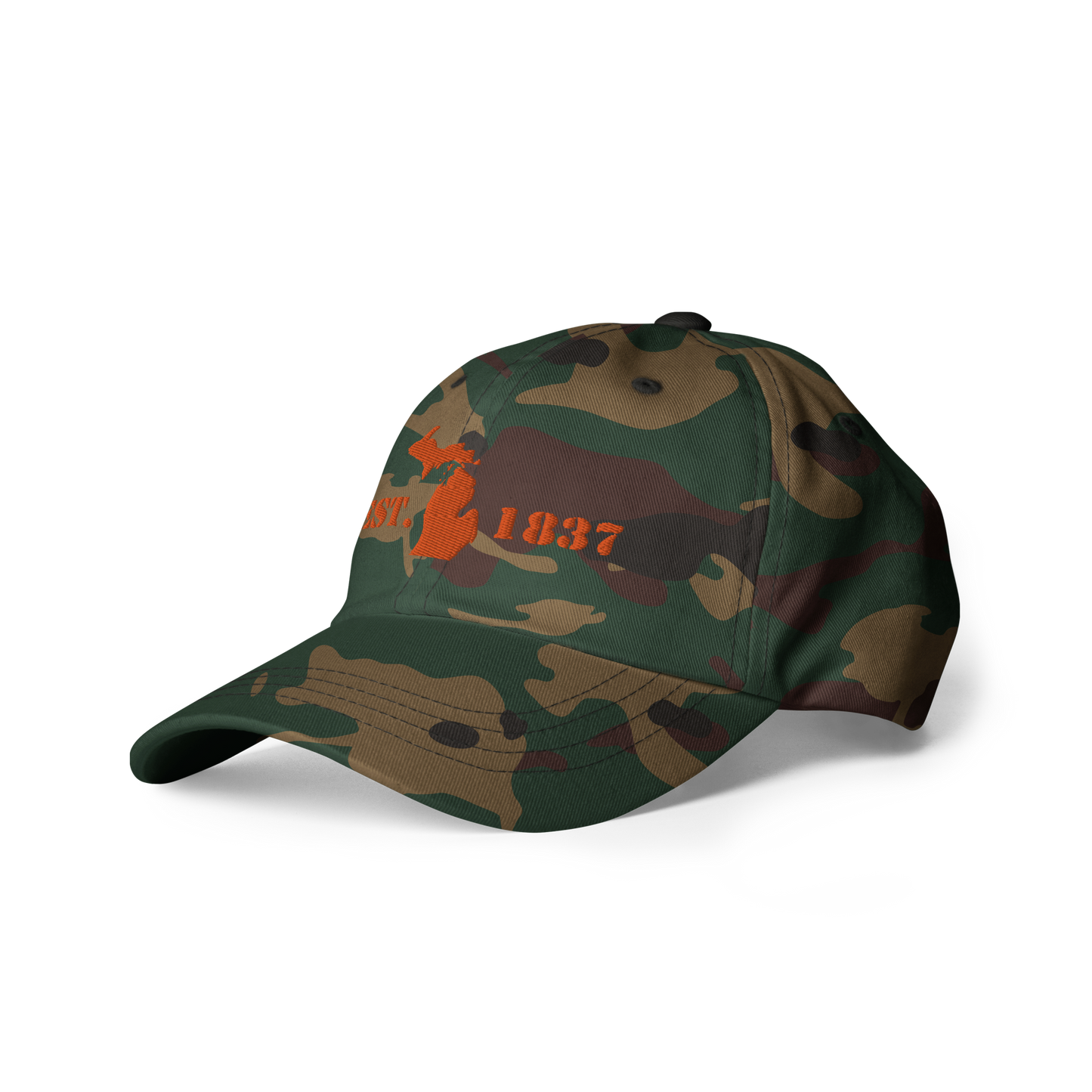 Michigan 'EST 1837' Camouflage Cap (Army Font)